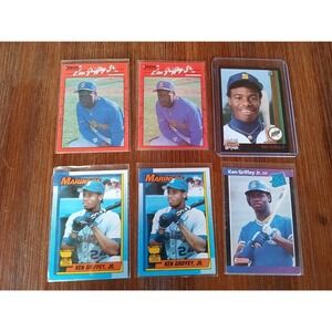 Lot of 6 KEN GRIFFEY JR Rookie Card Donruss No Dot Bloody Elbow Wrong Birthplace